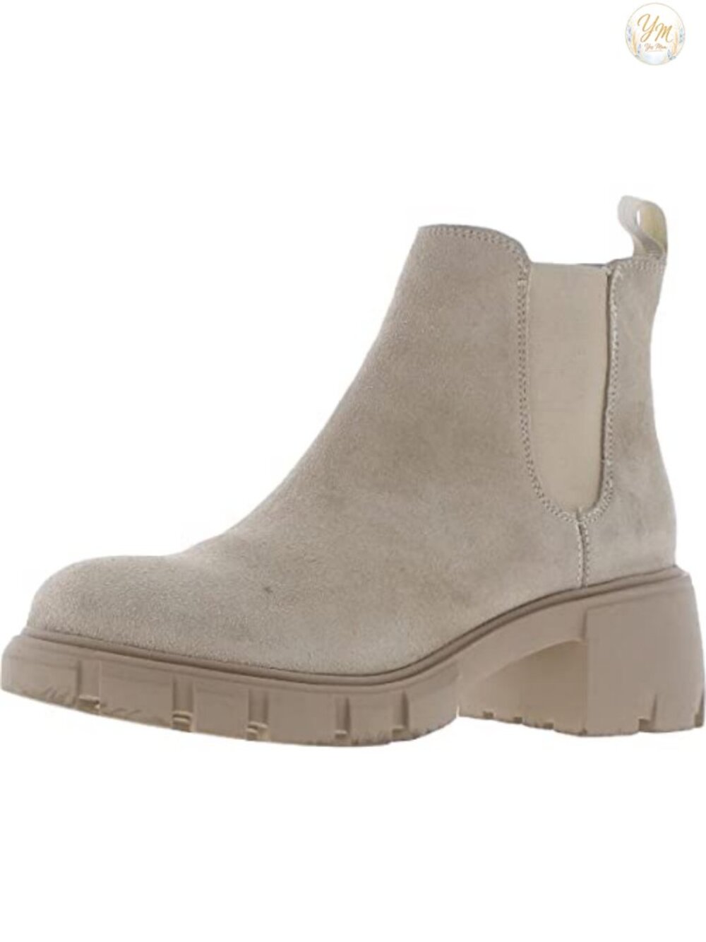 Women's Heeled Ankle Boot Lug Sole Knit Fabric Pull-On Chunky Heel